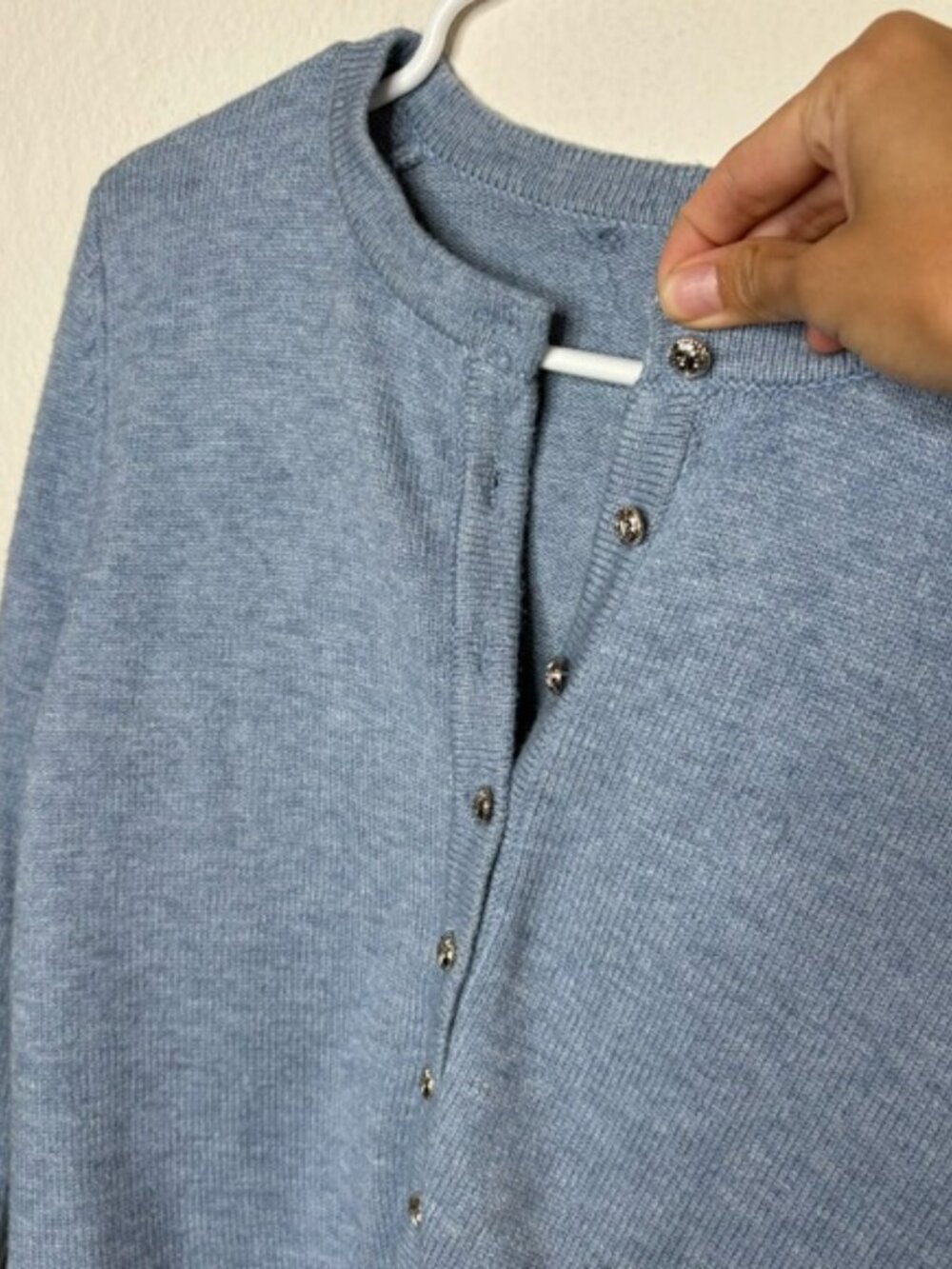 Light Blue Button Cardigan - Picture 3 of 7